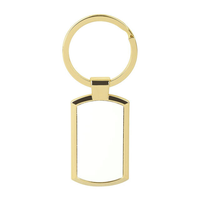 Metal Keyring - Oblong - Gold