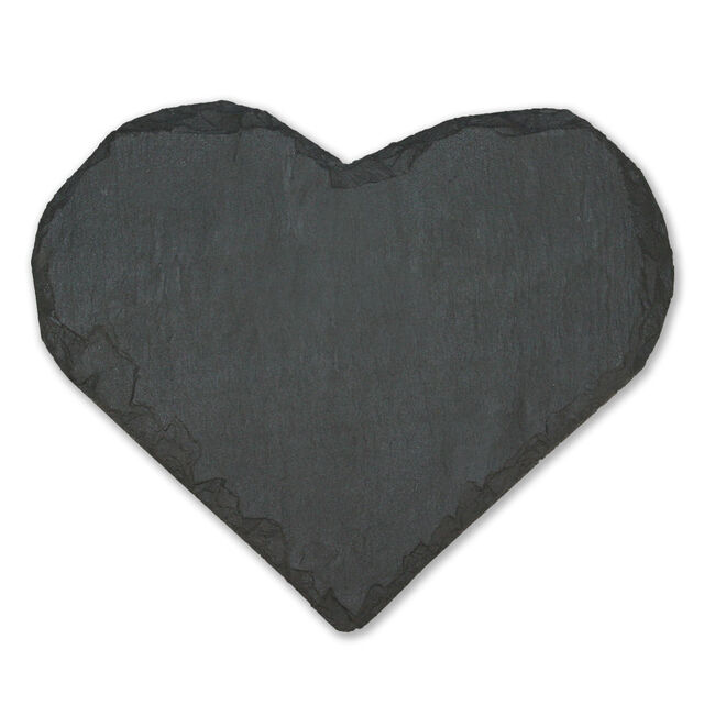 Natural Slate Heart Coaster with Black Gift Box